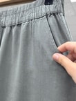 Lunora Beli Lastikli Bol Paça Pantolon-MA3204 Çağla Yeşili