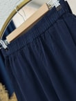 Lunora Beli Lastikli Bol Paça Pantolon-MA3204 Lacivert
