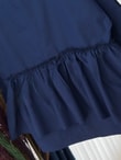 Lununa Yarı Fırfır Detay Poplin Kimono-Çİ535 Lacivert