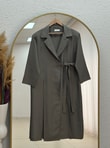 Mahbanu Gömlek Yaka Yırtmaçlı Kimono Kap-EK1107 Mint