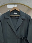 Mahbanu Gömlek Yaka Yırtmaçlı Kimono Kap-EK1107 Antrasit