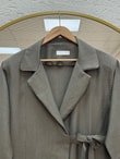 Mahbanu Gömlek Yaka Yırtmaçlı Kimono Kap-EK1107 Mint