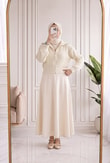 Mahnur Fermuarlı Boğazlı Triko Hırka-KR6005 Ekru