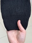 Mahnur Fermuarlı Boğazlı Triko Hırka-KR6005 Siyah