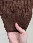 Mahnur Fermuarlı Boğazlı Triko Hırka-KR6005 Kahve