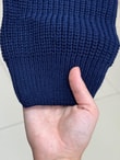 Mahnur Fermuarlı Boğazlı Triko Hırka-KR6005 Lacivert