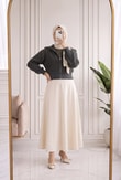 Mahnur Fermuarlı Boğazlı Triko Hırka-KR6005 Gri
