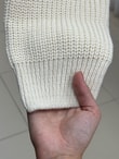 Mahnur Fermuarlı Boğazlı Triko Hırka-KR6005 Ekru