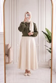 Mahnur Fermuarlı Boğazlı Triko Hırka-KR6005 Haki