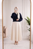 Mahnur Fermuarlı Boğazlı Triko Hırka-KR6005 Lacivert