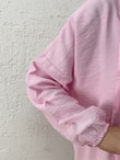 Maroria Pileli  Düğmeli Gömlek-NA803 Pembe