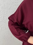 Maruna Poplin Pileli Düğmeli Elbise-NA2404 Bordo