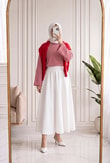 Mayra Çizgili Fularlı Tunik-SS13254 Kırmızı