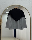 Mayra Çizgili Fularlı Tunik-SS13254 Siyah