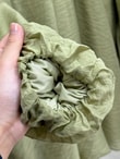 Mehnur Bağlamalı Balon Kol Pantolonlu Vual Takım-EY1054 Fıstık Yeşili