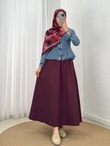 Mehri Çift Cepli Poplin Etek-Zİ3143 Mürdüm