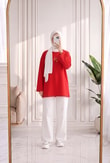 Mehşah Çiçek Desenli Bluz-SS13137 Kırmızı