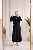 Mehşah Çiçek Desenli Bluz-SS13137 Siyah