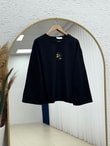 Mehşah Çiçek Desenli Bluz-SS13137 Siyah
