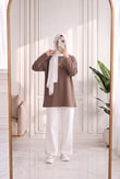 Mehşah Çiçek Desenli Bluz-SS13137 Vizon