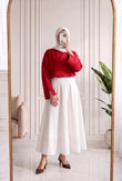 Melifer Yırtmaçlı Ve Dikiş Detaylı Tunik-SS13203 Kırmızı