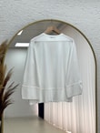 Melifer Yırtmaçlı Ve Dikiş Detaylı Tunik-SS13203 Beyaz