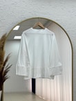 Melifer Yırtmaçlı Ve Dikiş Detaylı Tunik-SS13203 Beyaz