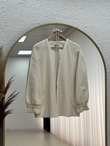 Melihan Kol Ucu Püsküllü Bağlamlı Keten Kimono-SS13162 Taş