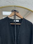 Melihan Kol Ucu Püsküllü Bağlamlı Keten Kimono-SS13162 Siyah