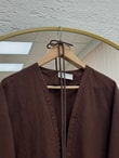 Melihan Kol Ucu Püsküllü Bağlamlı Keten Kimono-SS13162 Kahve