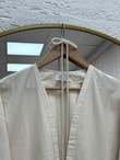 Melihan Kol Ucu Püsküllü Bağlamlı Keten Kimono-SS13162 Taş