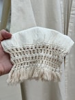 Melihan Kol Ucu Püsküllü Bağlamlı Keten Kimono-SS13162 Taş