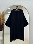 Melinaz Uzun Müslin Kimono-AS2455 Siyah