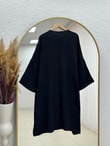 Melinaz Uzun Müslin Kimono-AS2455 Siyah