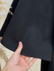 Melinaz Uzun Müslin Kimono-AS2455 Siyah