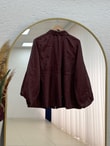 Melisu Çiçek Detaylı Parıltılı Ceket-BN4726 Bordo