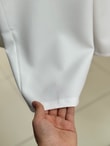 Melita Arka Kapaklı Havuç Paça Kemerli Pantolon-MT5018 Beyaz