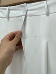 Melita Arka Kapaklı Havuç Paça Kemerli Pantolon-MT5018 Beyaz