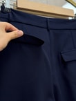 Melita Arka Kapaklı Havuç Paça Kemerli Pantolon-MT5018 Lacivert