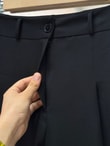 Melita Arka Kapaklı Havuç Paça Kemerli Pantolon-MT5018 Siyah