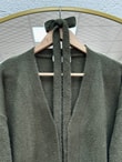 Meltemay Çift Cepli Bağlamalı Triko Hırka-KR6012 Haki