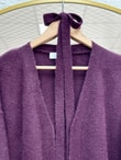 Meltemay Çift Cepli Bağlamalı Triko Hırka-KR6012 Mürdüm