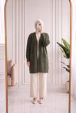 Meltemay Çift Cepli Bağlamalı Triko Hırka-KR6012 Haki