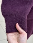 Meltemay Çift Cepli Bağlamalı Triko Hırka-KR6012 Mürdüm