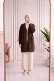 Meltemay Çift Cepli Bağlamalı Triko Hırka-KR6012 Kahve