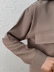 Mera Kapak Cepli Düğmeli Pantolonlu Takım-NA3438 Vizon
