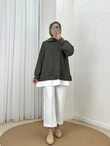 Meşe Altı Piliseli Taşlı Tunik-MF1894 Haki