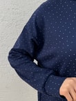 Meşe Altı Piliseli Taşlı Tunik-MF1894 Lacivert
