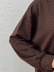 Meşe Altı Piliseli Taşlı Tunik-MF1894 Kahve