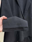 Mia Ceketi Şifon Detaylı Beli Sıkmalı Pantolonlu Takım-EU3394 Siyah